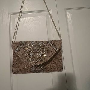 Lulus bejeweled clutch with chain
